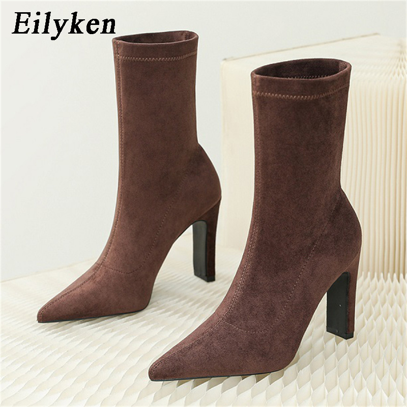 No Show Sock Women - Eilyken ฤดูหนาวส้นหนาถุงเท้า FLOCK ผู้หญิงรองเท้าชี้ Toe ข้อเท้า