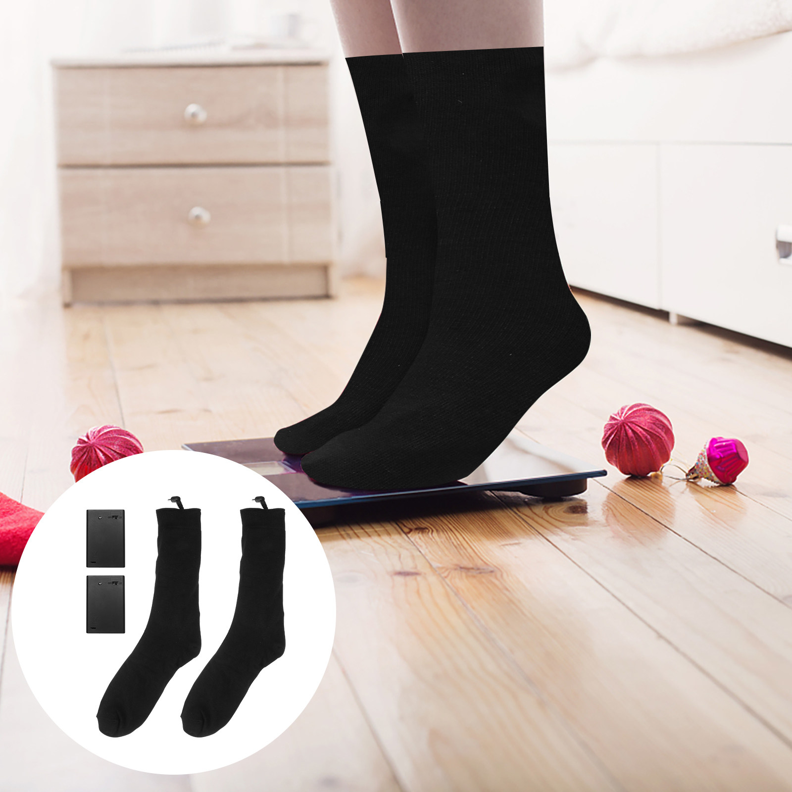 Thermal Sock Winter - ถุงเท้าให้ความอบอุ่นสำหรับฤดูหนาว ถุงเท้าทำความร้อนด้วยแบตเตอรี่ ป้องกันความหนาวเย็น ให้ความร้อนสูงสุด 40 องศาเซลเซียส