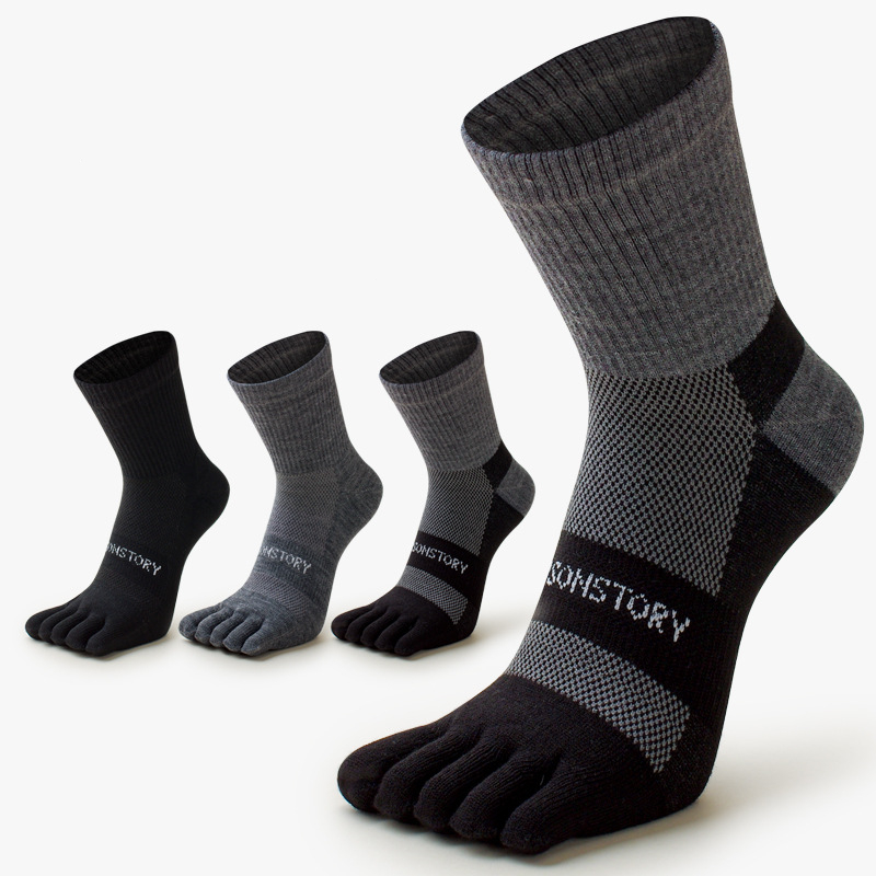 Toe Sock Split - 5 คู่ ถุงเท้าแยกนิ้วสำหรับผู้ชาย หนาพิเศษ อบอุ่น สำหรับฤดูใบไม้ร่วง