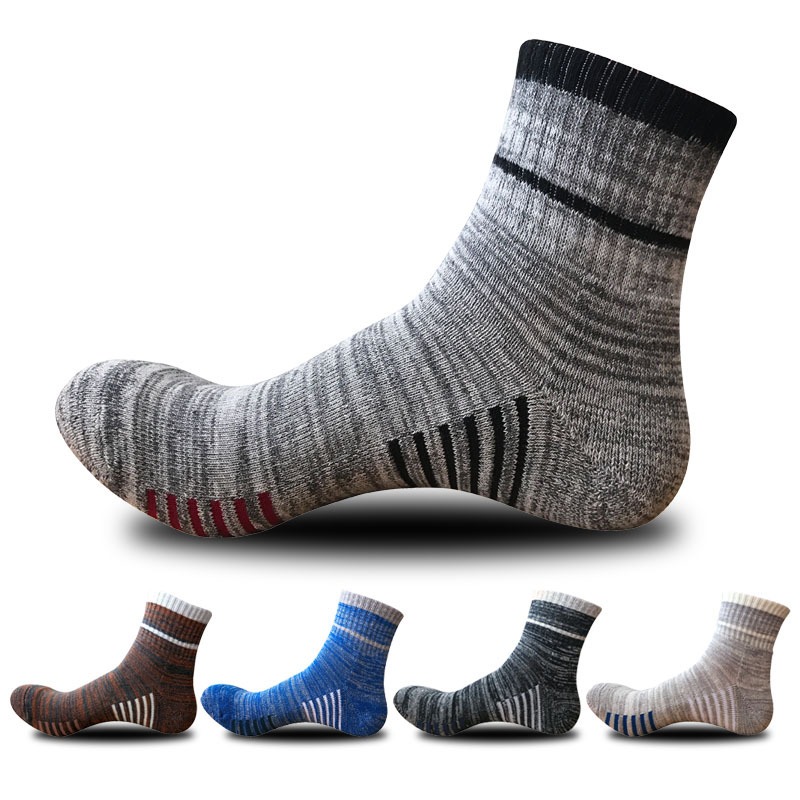Wool Hiking Sock - ถุงเท้าขนสัตว์แคชเมียร์สำหรับผู้ชาย ฤดูหนาว อบอุ่น หนาพิเศษ ถุงเท้ากันหนาวไร้ตะเข็บ สำหรับใส่กับรองเท้าบูท