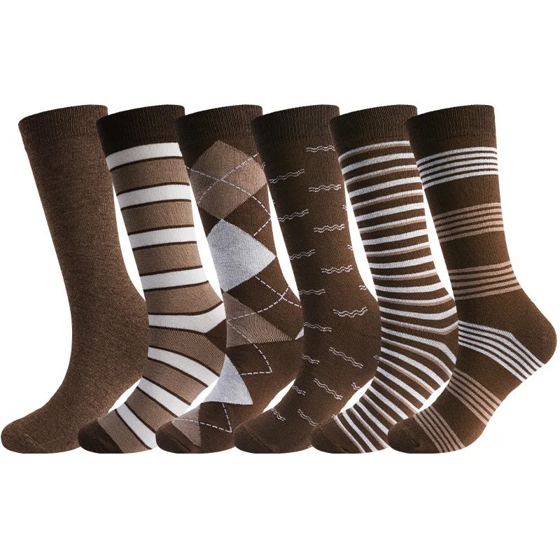 ถุงเท้าลายตารางสีน้ำตาลวินเทจ  - Dress Sock Men บทวิจารณ์และราคา