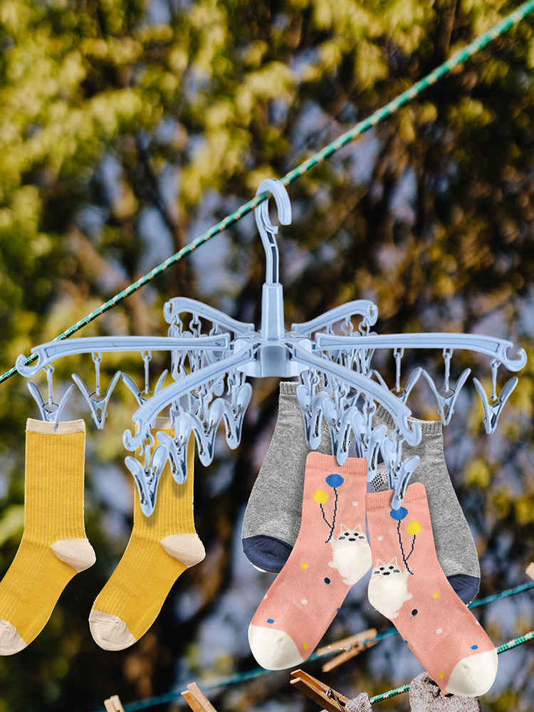ราวตากผ้าแบบพับได้ 24 คลิป หมุ - Sock Organizer Tray บทวิจารณ์และราคา