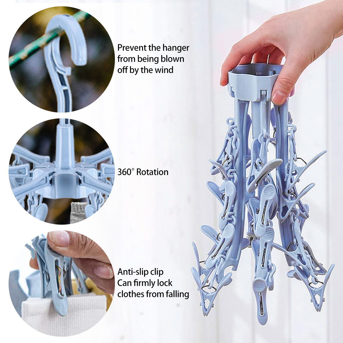 ราวตากผ้าแบบพับได้ 24 คลิป หมุ - Sock Organizer Tray บทวิจารณ์และราคา