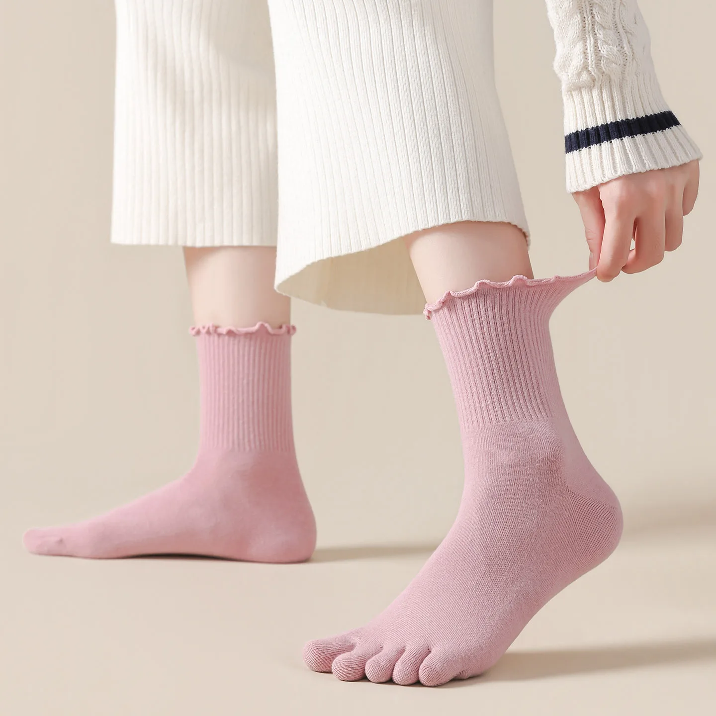 1/5 คู่ ถุงเท้าห้านิ้วสำหรับผู - Toe Sock Split บทวิจารณ์และราคา