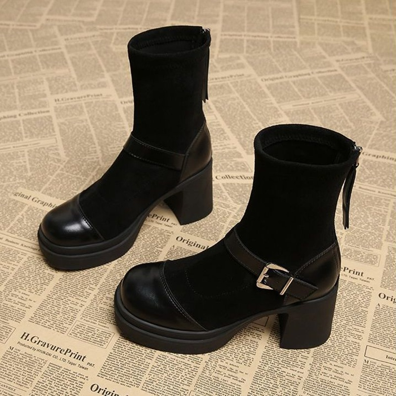 รองเท้าบูทหุ้มข้อผู้หญิง ส้นตึ - No Show Sock Women บทวิจารณ์และราคา