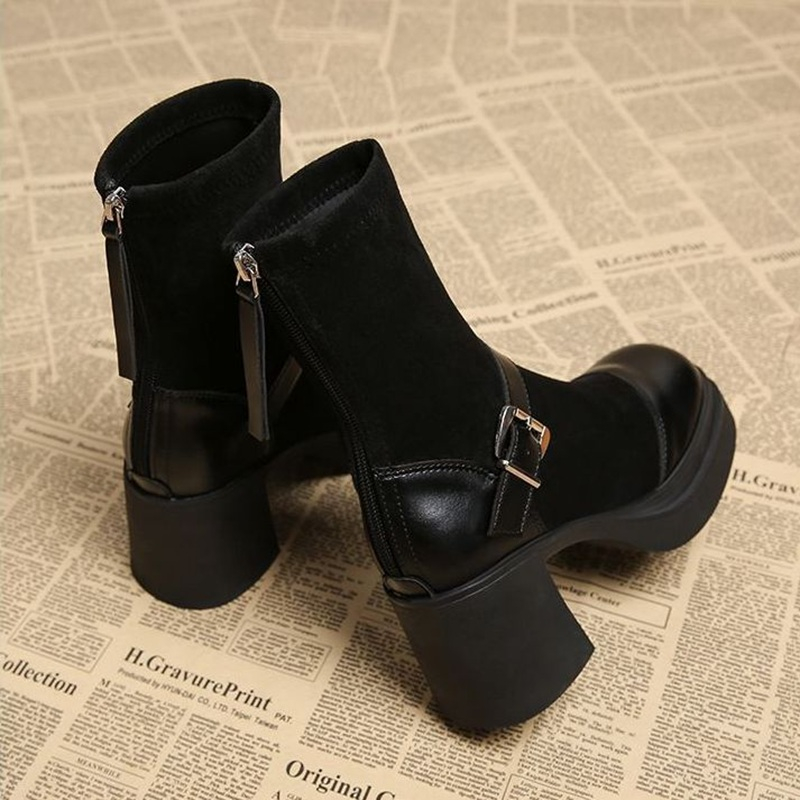 รองเท้าบูทหุ้มข้อผู้หญิง ส้นตึ - No Show Sock Women บทวิจารณ์และราคา