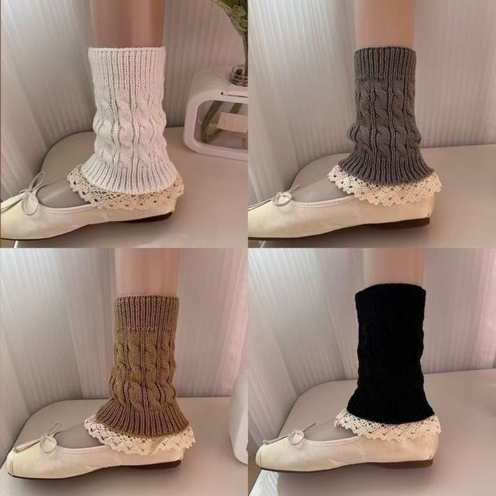 ปลอกขาถักลายลูกไม้สไตล์วินเทจ  - Boot Sock Slouchy บทวิจารณ์และราคา