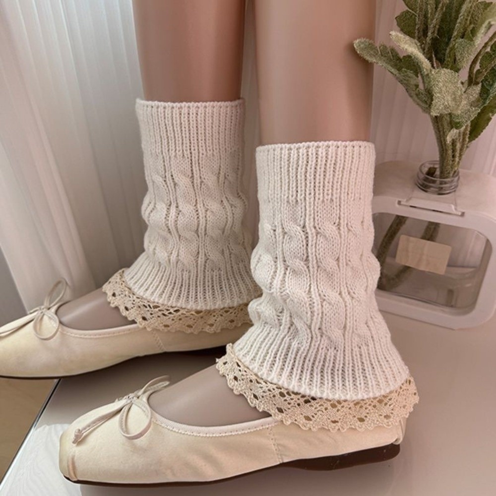 ปลอกขาถักลายลูกไม้สไตล์วินเทจ  - Boot Sock Slouchy บทวิจารณ์และราคา