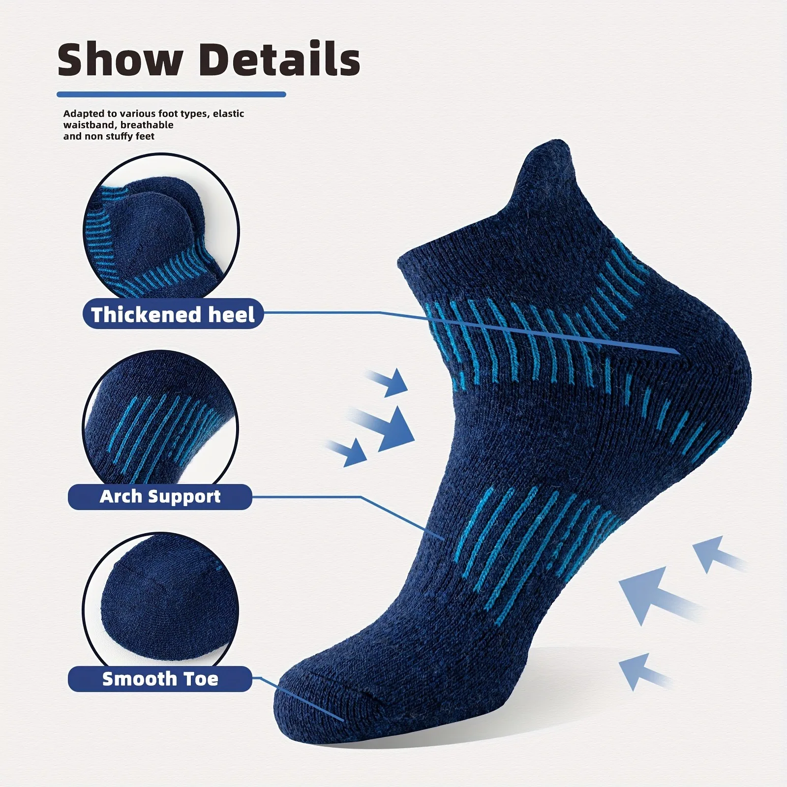 ถุงเท้าผู้ชายและผู้หญิง ขนแกะเ - Wool Hiking Sock บทวิจารณ์และราคา